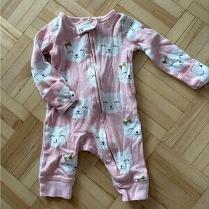 Carter's Pink Cat Print Footie